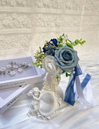 Wedding Aisle Chair Decorations Set of 6 Artificial Flowers Rose and Ribbons,Pew Flower Arrangement,for Wedding Ceremony Party Church Chair
