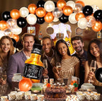 Whiskey Party Decorations for Men, 82 Pcs Aged To Perfection Party Supplies Whiskey Balloons Garland Arch Kit with Foil Balloons, Backdrop