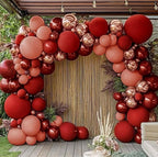 Burgundy Pink Balloons-Double Stuffed Maroon Balloon Garland Metallic Foil Rose Gold Balloon Arch Kit Dusty Pink Balloon Different Sizes
