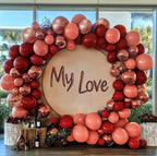 Burgundy Pink Balloons-Double Stuffed Maroon Balloon Garland Metallic Foil Rose Gold Balloon Arch Kit Dusty Pink Balloon Different Sizes