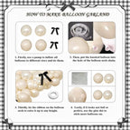 White Balloon Arch Kit 141 Pcs Coquette Birthday Decorations Include Pearl White Balloon and Black Bow for Wedding , Birthday , Baby Shower