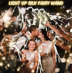 28 PCS light up wands for wedding, Wedding Wands Streamers with 3 Colorful Flashing Modes, Fairy Wands, LED Silk Fairy Wand  for Wedding