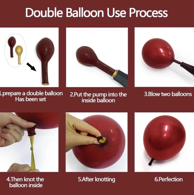Burgundy Pink Balloons-Double Stuffed Maroon Balloon Garland Metallic Foil Rose Gold Balloon Arch Kit Dusty Pink Balloon Different Sizes