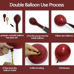 Burgundy Pink Balloons-Double Stuffed Maroon Balloon Garland Metallic Foil Rose Gold Balloon Arch Kit Dusty Pink Balloon Different Sizes