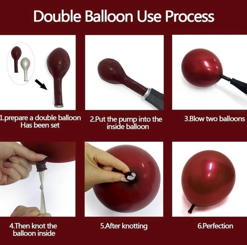 Burgundy Balloons Double Stuffed Maroon Balloon Garland Different Sizes 18/12/5in Wine Red Balloons Ruby Red Balloon Arch Kit for Birthday