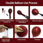 Burgundy Balloons Double Stuffed Maroon Balloon Garland Different Sizes 18/12/5in Wine Red Balloons Ruby Red Balloon Arch Kit for Birthday
