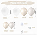 White Balloons Garland Arch Kit,120Pcs Pearl Sand White and Double Stuffed Balloons Garland Different Sizes for Girl Women Birthday Bridal