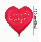 63 Inch Huge Heart Balloons Romantic Jumbo Large Heart Foil Balloons for Wedding Engagement Anniversary Valentines Day Party Decor