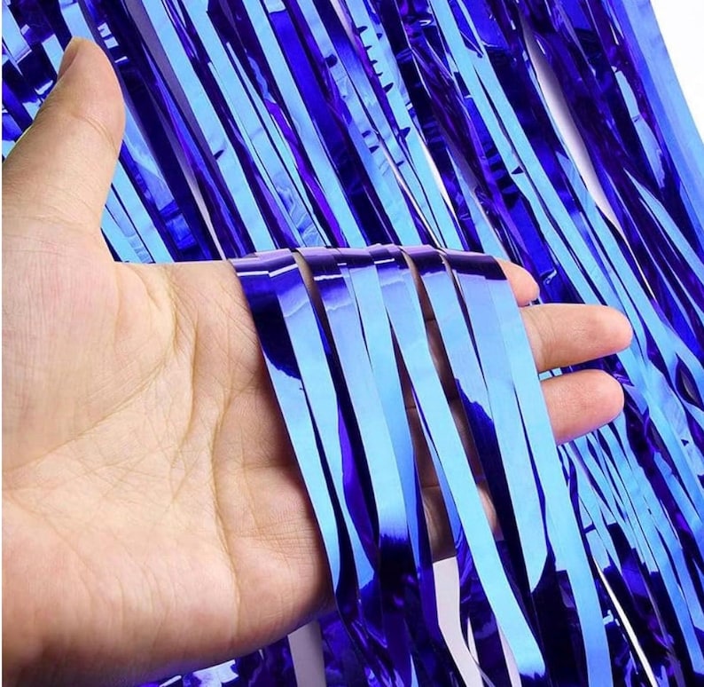 Navy Blue Birthday Decorations for Women Men 53pcs with HAPPY BIRTHDAY Banner Curtains Bottle Crown Heart Star LED light and Balloons