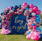 Navy Blue Pink Balloon Garland Double Stuffed Dark Blue Hot Pink Balloons Pastel Pink Blue Balloon Arch Kit Metallic Silver Balloons