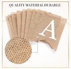 2 Pieces Burlap Happy Birthday Banner Flags and 2 Pieces Mini LED Fairy Lights Battery Rustic Birthday Banner Garland Bunting for Birthday