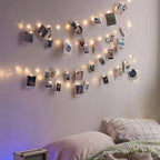 Photo String Lights with Clips for Hanging: 33Ft 100LED & Timer Fairy Light with 50 Clear Clip for Picture Display Indoor Bedroom Room Wall