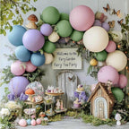 Blue Green Pink Balloon Garland - Double Stuffed Dusty Blue Sage Green Balloon Light Pink Purple Lavender Pastel Balloon Arch Kit