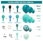 Teal Blue Balloons Double Stuffed Mint Blue Balloon Garland Turquiose Balloon Arch Kit Metallic Peacock Balloons Different Sizes