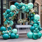 Teal Blue Balloons Double Stuffed Mint Blue Balloon Garland Turquiose Balloon Arch Kit Metallic Peacock Balloons Different Sizes