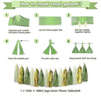 217 Pcs Sage Green Baby Shower Decorations, Neutral Baby Shower Decor Supplies- Disposable Dinnerware Set With Eucalyptus Leaf (25 Guest)