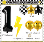 7Pcs One Happy Dude Birthday Decorations,40" Black One Lightning Bolt Eyes Balloon for One Happy Dude Birthday Decor - One Cool Dude Balloon