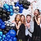 Blue Black Balloons Garland Arch Kit, 122Pcs Blue Silver Metallic Balloons Arch for Birthday Baby Shower Graduation Wedding Bridal Shower