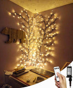 Enchanted Willow Vine Lights with Remote, Christmas Swags Decorations Indoor Room Decor, 18 Branches 144 LEDs Lighted Willow Vine Lights