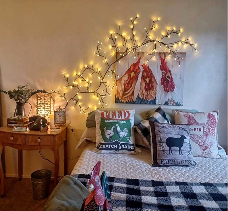 Enchanted Willow Vine Lights with Remote, Christmas Swags Decorations Indoor Room Decor, 18 Branches 144 LEDs Lighted Willow Vine Lights
