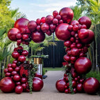 Burgundy Balloons Double Stuffed Maroon Balloon Garland Different Sizes 18/12/5in Wine Red Balloons Ruby Red Balloon Arch Kit for Birthday