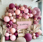 Burgundy Pink Balloon Garland Double Stuffed Pastel Pink Nude Beige Balloon Plum Mauve Lavender Latex Balloons Arch Kit for Birthday Wedding