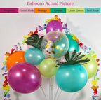 Tropical Balloon Arch Kit 161pcs Hawaiian Theme Rose Gold Confetti Balloon Luau Palm Leaives Flowers For Summer ,Island,Beach,Flamingo Party