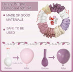 173Pcs Dusty Purple Balloon Arch Garland Kit, Double-stuffed Pink White Sand Lavender Lilac Light Purple Rose Gold Confetti Balloons