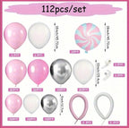 Bow Pink and White Balloon Arch Kit,Pastel Light Pink Bow Balloon Garland for Girls Baby Shower Women Pink Bow Coquette Themed Birthday