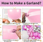 Bow Pink and White Balloon Arch Kit,Pastel Light Pink Bow Balloon Garland for Girls Baby Shower Women Pink Bow Coquette Themed Birthday