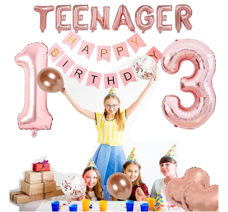 13th Birthday Party Decorations OFFICIAL TEENAGER Party Balloons 13th Birthday Tiara Official Teenager Sash Happy Birthday Banner