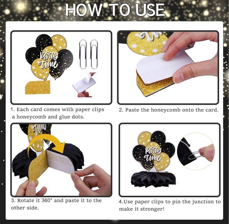 70th Birthday Decorations Men, Happy 1955 Vintage 70 Years Old Honeycomb Centerpieces Party Decor for Women, 9pcs Cheer Black Gold Table