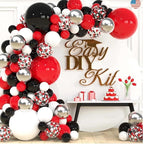 ALL-IN-1 Red Black and White Balloon Arch Kit for Red and Black Birthday Party Decorations – Red and Black Balloons for White Black and Red