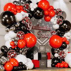 ALL-IN-1 Red Black and White Balloon Arch Kit for Red and Black Birthday Party Decorations – Red and Black Balloons for White Black and Red