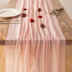 Blush Pink Valentines Table Runner Cheese Cloth Rustic Gauze Cheesecloth Table Runner 120 Inch 10 FT for Wedding Baby Shower Bridal Shower