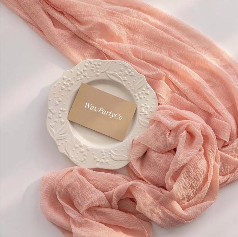 Blush Pink Valentines Table Runner Cheese Cloth Rustic Gauze Cheesecloth Table Runner 120 Inch 10 FT for Wedding Baby Shower Bridal Shower