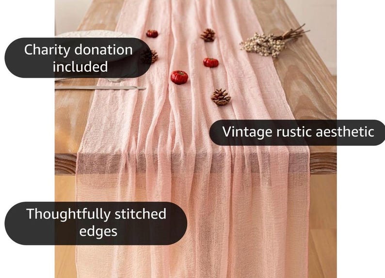 Blush Pink Valentines Table Runner Cheese Cloth Rustic Gauze Cheesecloth Table Runner 120 Inch 10 FT for Wedding Baby Shower Bridal Shower