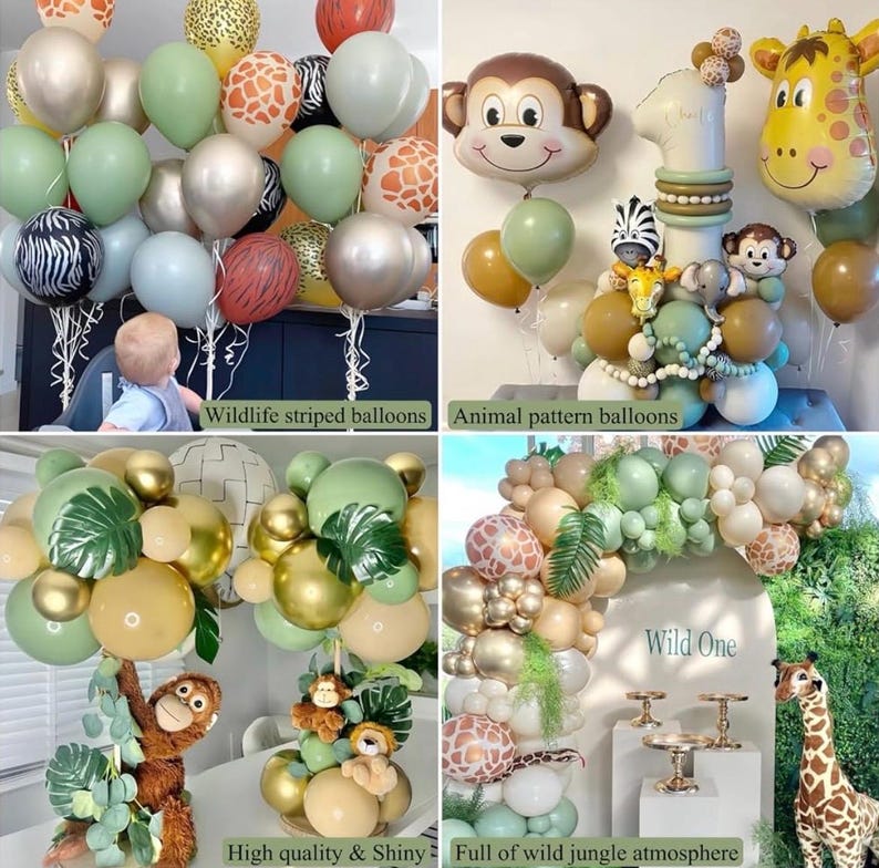 Wild One Birthday Decorations ,1st Birthday Decorations for Boy or Girl ,Photo Banner ,Balloon Box ,Balloons Garland ,High Chair Banner