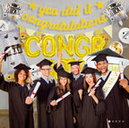 Graduation Party Decorations 2026, Congrats Grad Balloon Banner Set, Gold Black White Graduation Balloons, Class of 2026 Party Decor