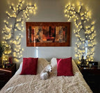 Enchanted Willow Vine Lights with Remote, Christmas Swags Decorations Indoor Room Decor, 18 Branches 144 LEDs Lighted Willow Vine Lights