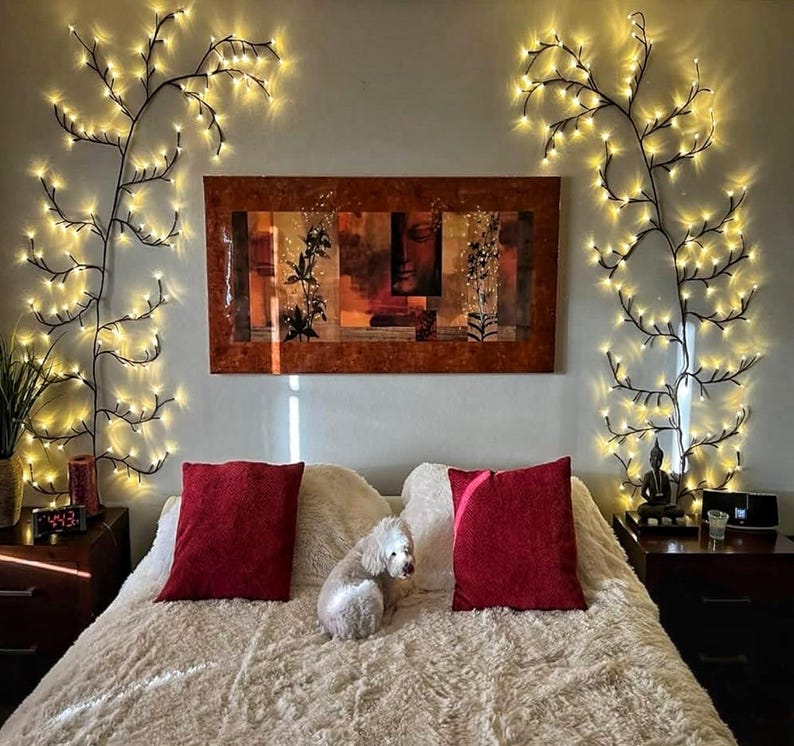 Enchanted Willow Vine Lights with Remote, Christmas Swags Decorations Indoor Room Decor, 18 Branches 144 LEDs Lighted Willow Vine Lights