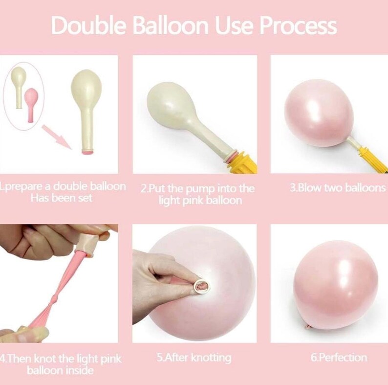 Pearl Pink Balloons Double Stuffed Light Pink Balloons Thick Latex Macaron Baby Pink Different Sizes 18/12/5in Pastel Pink Balloon Arch Kit