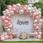 Pearl Pink Balloons Double Stuffed Light Pink Balloons Thick Latex Macaron Baby Pink Different Sizes 18/12/5in Pastel Pink Balloon Arch Kit