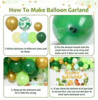 Dinosaur Birthday Decorations,Dinosaur Birthday Party Supplies - Balloons Arch Garland Kit,Happy Birthday Dinosaur Backdrop,Dinosaur