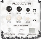 Black and White Balloon Arch Kit 158 Pcs Coquette Birthday Decorations Include Black White Balloon and Black Bow for Wedding Birthday