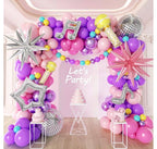 171Pcs Songster Birthday Decoration - Pink and Purple Balloon Arch Kit Hollow Star, Microphone, Disco Mylar Balloon Garland Kit for Music