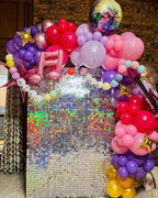171Pcs Songster Birthday Decoration - Pink and Purple Balloon Arch Kit Hollow Star, Microphone, Disco Mylar Balloon Garland Kit for Music
