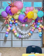 171Pcs Songster Birthday Decoration - Pink and Purple Balloon Arch Kit Hollow Star, Microphone, Disco Mylar Balloon Garland Kit for Music