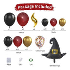 Balloon Garland Arch Kit – Burgundy Black Gold Balloons with Bonus DIY Hat and Wings for Baby Shower Anniversary Graduation Party Supplies