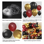 Balloon Garland Arch Kit – Burgundy Black Gold Balloons with Bonus DIY Hat and Wings for Baby Shower Anniversary Graduation Party Supplies